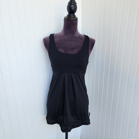 Old Navy Tank Top Womens Size Small Black Built-In Bra Drawstring Waist Athletic - Picture 1 of 12